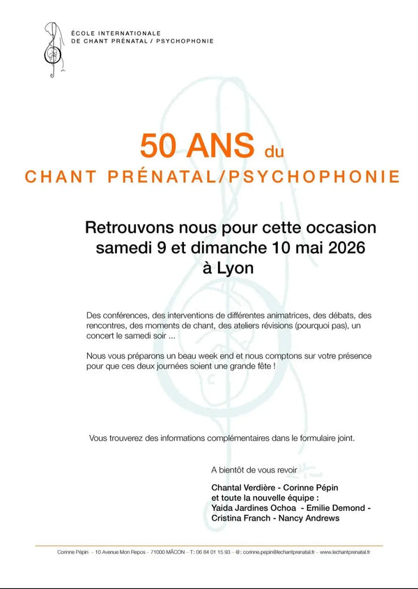 Colloque chant prénatal — Lyon